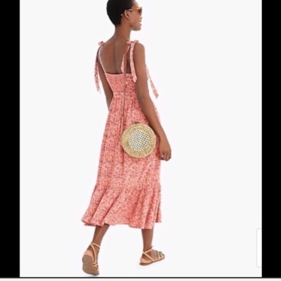 J. Crew button dress midi ruffle hem 6 NWT - Picture 5 of 10